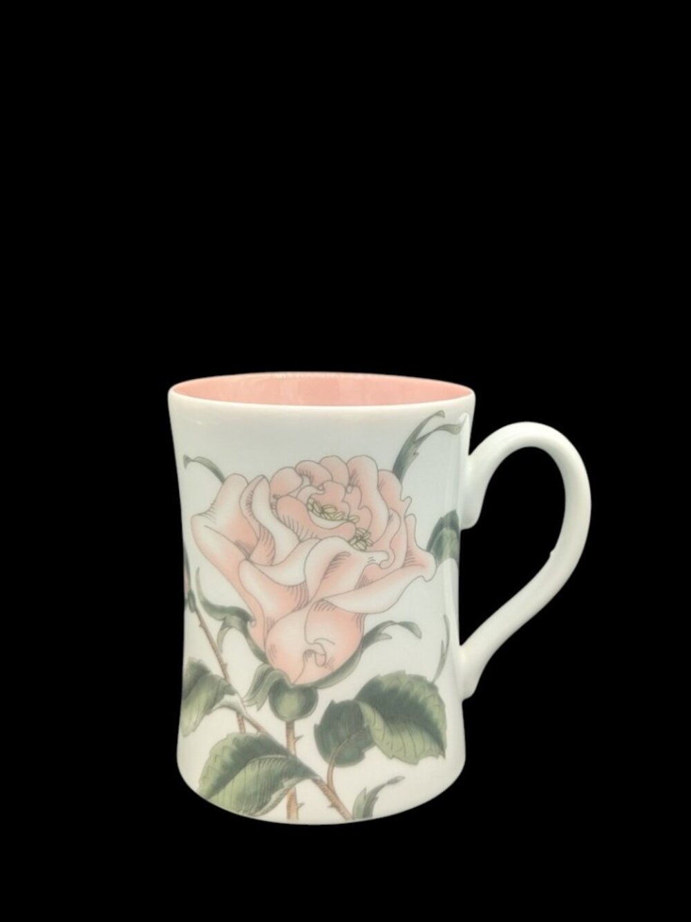 Vintage Fitz and Floyd One Mug Summer Rose Pattern White Peach Roses Some Wear